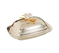 Serving Tray Butter Dish Multifunctional with Lid Snack Plate Fruit Tray for Dining Room Wedding Living Room Silver