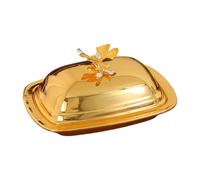 Serving Tray Butter Dish Multifunctional with Lid Snack Plate Fruit Tray for Dining Room Wedding Living Room Golden