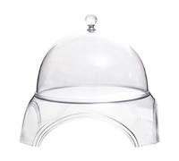 Serving Tray Cake Stand with Lid Cake and Fruit Snack Plate Clear for Festive Parties and Multi 22.5cmx24.5cm