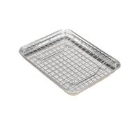 Serving Tray Stainless Steel Baking Tray with Cooling Rack for BBQ and Family Events Multi 26.5cmx20.5cmx2.5cm