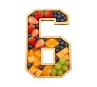 Serving Tray - Wooden Reusable Number | Large Serving Platter For Birthday Party Cake, Number Table Decor For Candy Chocolate, Durable; Perfect For Milestone Celebrations Event Hosting