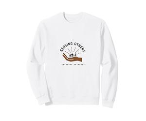 Servir Les Autres : Inspirer la Compassion pour l'humanité Sweatshirt, Unisexe pour Adultes, Blanc, XL