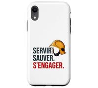 Servir Sauver S’engager - Devise Pompier Casque F2 Coque pour iPhone XR