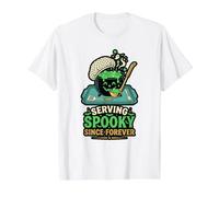 Servir Spooky Since Acces Food and Halloween T-Shirt Graphique avec Valeur, Homme, Blanc, XL