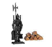 Serviteur cheminée chevalier 4 pièces résistant Accessoire cheminée