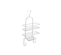 Serviteur De Douche 3 Tablettes Et 2 Crochets En Métal - Argent Argenté