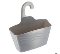 EVIDECO Panier de Douche Mural en Plastique Gris, 25,4 x 23,9 x 8,5 cm