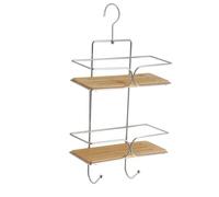 TENDANCE - Serviteur Fil Metal 2 etageres Bambou - Chrome Bambou