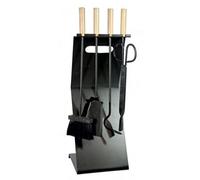 Serviteur/Garniture de cheminée Ensembles d'outils Pince à feu Pelle Brosse en Fer forgé Coloris Noir/Doré - Hauteur 55cm