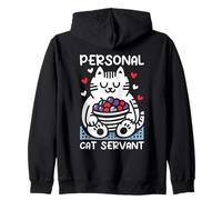 Serviteur Personnel pour Chat - Drôle de Chat, Maman, Papa, Amoureux des Chatons Sweat à Capuche