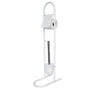 Serviteur WC en métal avec dérouleur et brosse - MSV - H.83cm - Blanc
