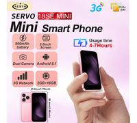 SERVO 18SEmini Smartphone, Android 8.1, 2 Go de RAM + 16 Go de ROM, WiFi, écran 3,0", double SIM double veille, téléphone de poche compact 3G WCDMA Caractéristiques techniques▸Modèle : 18SE MINI▸Proce