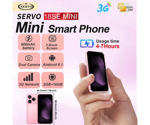 SERVO 18SEmini Smartphone, Android 8.1, 2 Go de RAM + 16 Go de ROM, WiFi, écran 3,0", double SIM double veille, téléphone de poche compact 3G WCDMA Caractéristiques techniques▸Modèle : 18SE MINI▸Proce