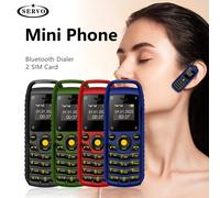 SERVO B25 bouton Mini téléphone portable 2 SIM veille Bluetooth numérotation Surround porter liste noire les plus petits téléphones portables de secours pour le sport noir