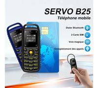 SERVO B25 bouton Mini téléphone portable 2 SIM veille Bluetooth numérotation Surround porter liste noire les plus petits téléphones portables de secours pour le sport noir