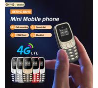SERVO BM10 LTE 4G Mini téléphone portable double SIM appel en veille enregistrement vitesse cadran liste noire réveil petite fonction téléphones de secours gray N 16GB TF Card