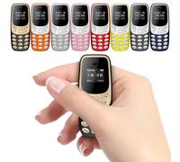 SERVO BM10 Mini téléphone portable 2 carte SIM Bluetooth écouteur changeur de voix dialeur faible rayonnement enregistrement sonore petit téléphone portable Blue