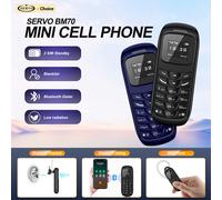 SERVO BM70 Mini téléphone portable 2SIM veille Bluetooth composeur enregistrement d'appel voix magique lecteur MP3 liste noire petit téléphone portable bon marché Bleu