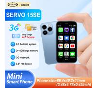 SERVO -Mini Smartphone 15SE, 3G WCDMA, Système Android, WiFi, Hotspot Play, PR3.0 ", Affichage, Petit Palmier, Matin, Touristes intelligents, EpiStandby blue