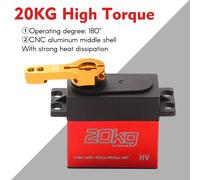 Servo numérique 20 kg, couple élevé, 2 pièces, 180 ¡ã, engrenage en acier inoxydable, pour voitures RC à échelle 1/8 1/10 1/12, Robot manipulateur avec bras 25T