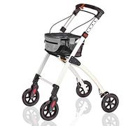 Servocare Déambulateur Indoor et Outdoor - Déambulateur Léger et Pliable pour l'Intérieur et l'Extérieur, avec Plateau Amovible et Sac Inclus - Adapté aux Personnes de 83,5 à 94,5 cm - Blanc