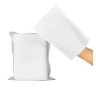Servocare Lot de 50 gants de toilette jetables en molleton 15x22cm blanc naturel