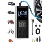 SERVOMASTER Compresseur à Air Portatif, Gonfleur Pneus Voiture sans Fil avec Jauge, Mini Compresseur 150PSI, Accessoire Voiture pour Hommes, avec Lumière LED pour Voiture Moto Bicyclette Boule