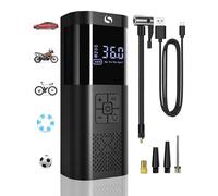 SERVOMASTER Compresseur à Air Portatif, Mini Compresseur 150PSI | avec Jauge, Gonfleur Pneus Voiture sans Fil, Accessoire Voiture, avec Lumière LED pour Voiture Moto Bicyclette Boule