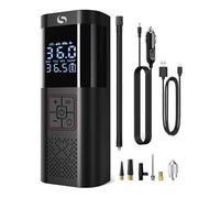 SERVOMASTER Compresseur à Air Portatif, pompe à vélo électrique, compresseur de batterie avec affichage numérique et éclairage de secours