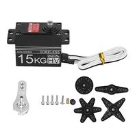 Servomoteur de direction à engrenages métalliques, moteur numérique sans noyau, 15kg, pour voiture RC (Noir)