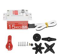 Servomoteur de direction à engrenages métalliques, moteur numérique sans noyau, 15kg, pour voiture RC (Rouge)