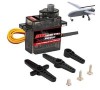 Servomoteur RC - Mini engrenage de direction numérique à 180°, rotation fluide avec axe en métal durable | Composant électronique compact pour avions, voitures, drones, jouets, bricolage, ingénierie