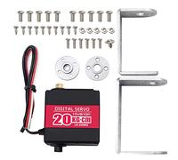 Servomoteurs RC à couple élevé 20 kg avec klaxon servo 25T, double roulement à billes, boîtier en aluminium, support en métal, servo numérique de direction en métal étanche pour robot de voiture