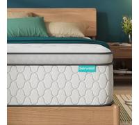 Serweet Matelas hybride en mousse à mémoire de forme rafraîchissante de 25,4 cm, ressorts intérieurs à poches à 5 zones, sensation de fermeté moyenne, essai de 100 nuits