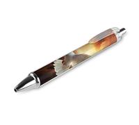 SERYMJ Dove Sun Art - Stylo à bille noir à pointe moyenne de 0,55 mm - Stylos de bureau rétractables avec prise en main super douce pour homme et femme