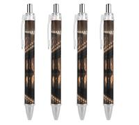 SERYMJ Manhattan Bridge Night Lot de 4 stylos à bille rétractables à pointe moyenne de 0,55 mm avec prise en main super douce pour homme et femme