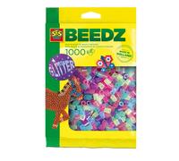 SES 00746 Bügelperlen 1000 Stück Glitzer Mix, Diverse Farben