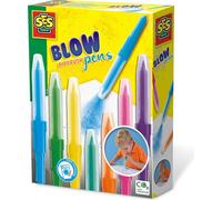 SES 7 Crayons de couleur Airbrush Blow Pens