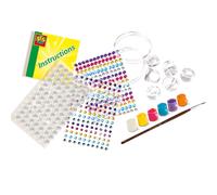 SES Creative - Kit Bijoux Diamanzo 6 bagues, 2 bracelets à peindre - 8 ans+