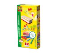 SES Creative 00208 Craie colourée avec éponge - craies sans poussière pour le dessin et la peinture créatifs