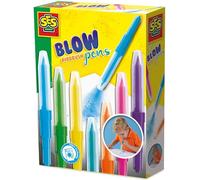 SES Creative – Set stylos aérographe 00275 pour enfants, soufflage sûr et amusant – Plusieurs