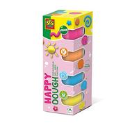 SES Creative 00512 Pâte à modeler Feel good - Happy Vegan et sans gluten Pâte à modeler joyeuse (4x90gr), Rose