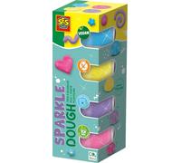 SES Creative 00515 - Feel good Pâte à modeler Sparkle (4x90gr), Vegan, Sans gluten pour les enfants à partir de 1 an