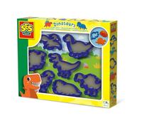 SES Creative 00887 - Moules de pâte à Modeler - Dinosaures, 7 Coupe-pâte en Forme de Dino, réutilisable, idéal pour Les Jeunes Enfants