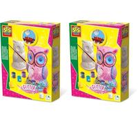 SES Creative 01285 Moulage en plâtre - Hibou, kit créatif DIY pour enfants, Multiples (Lot de 2)