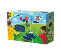 Ses Creative 02223 - Amuse-toi Tennis et Frisbee, 2 en 1, Format Compact Facile à Transporter, idéales pour Jouer dans Le Jardin, au Parc, à la Plage ou à la Piscine, Blanc