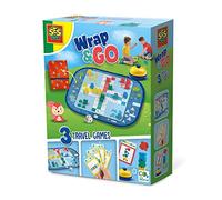 SES Creative 02236 - Wrap&Go Jeux de Voyage - Petits Chevaux - Jeu de Famille - Jeu de rapidité et Correspondance, 3 en 1
