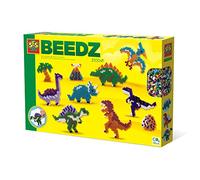 SES Creative 06202 - Perles à repasser - Monde des dinos, 2100 perles à repasser, sans PVC, haute qualité, stimule l’imagination, Différents