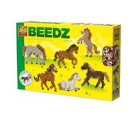 SES Creative 06222 Beedz Crée des Chevaux avec des Perles à Repasser - Fabrique Ton Cheval Préféré avec des Perles - Plaque Carrée et 2100 Perles