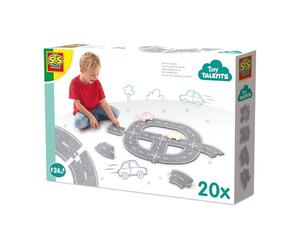 SES Creative 13151 Circuit Routier en Feutrine 20 pièces - Jeu Créatif pour Enfants dès 24 Mois - Construisez Un réseau Routier Compatible avec des Petites Voitures